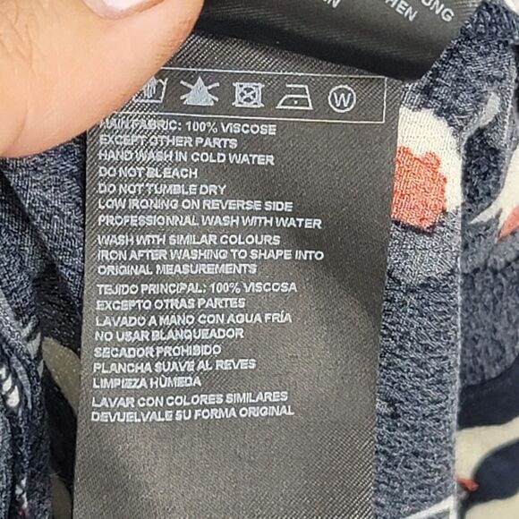 Ba&Sh silia tie waist midi dress marine handkerchief hem - Picture 7 of 16